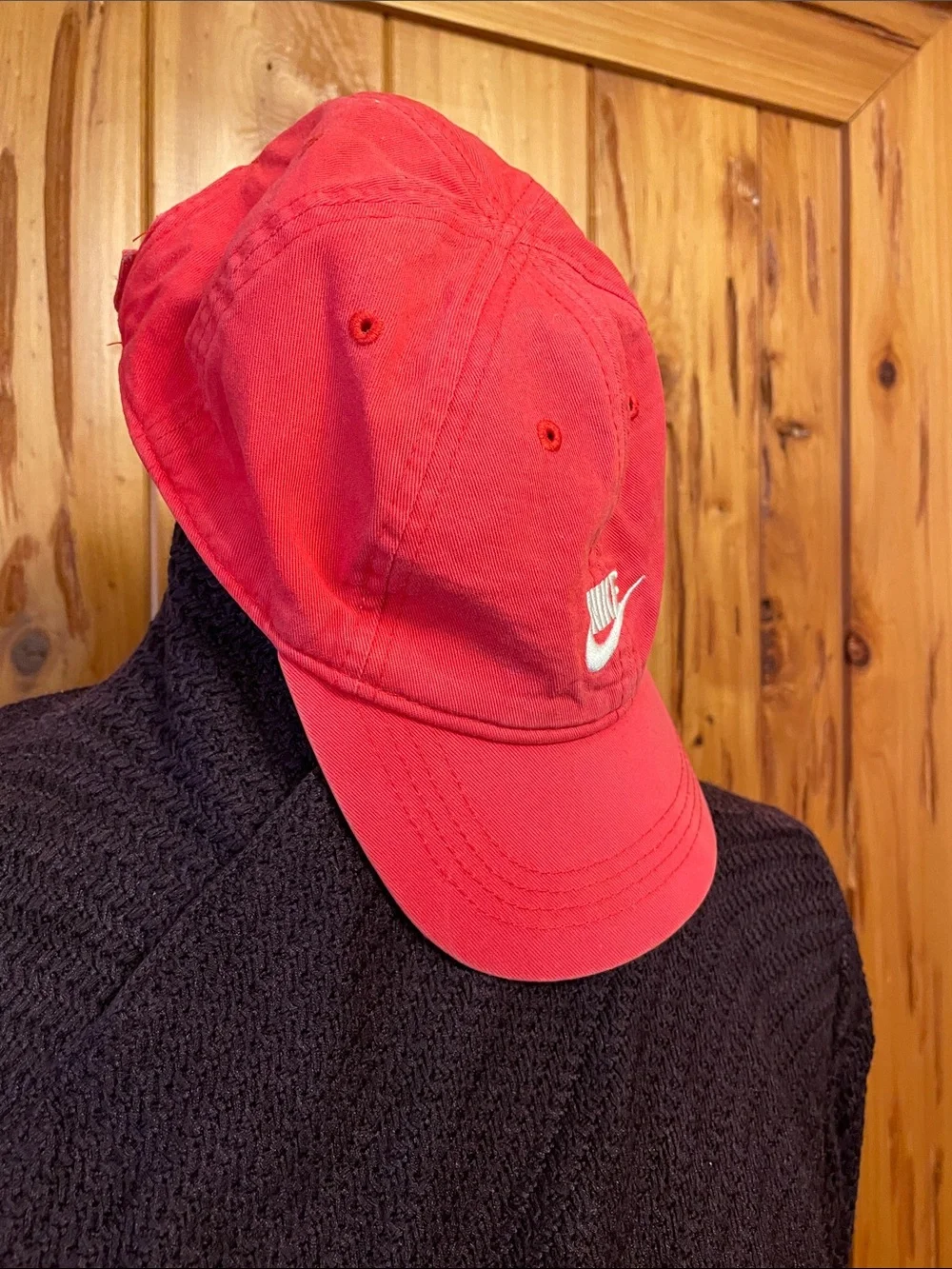 Nike Red Embroidered Swoosh Baseball Cap
